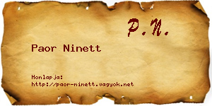 Paor Ninett névjegykártya